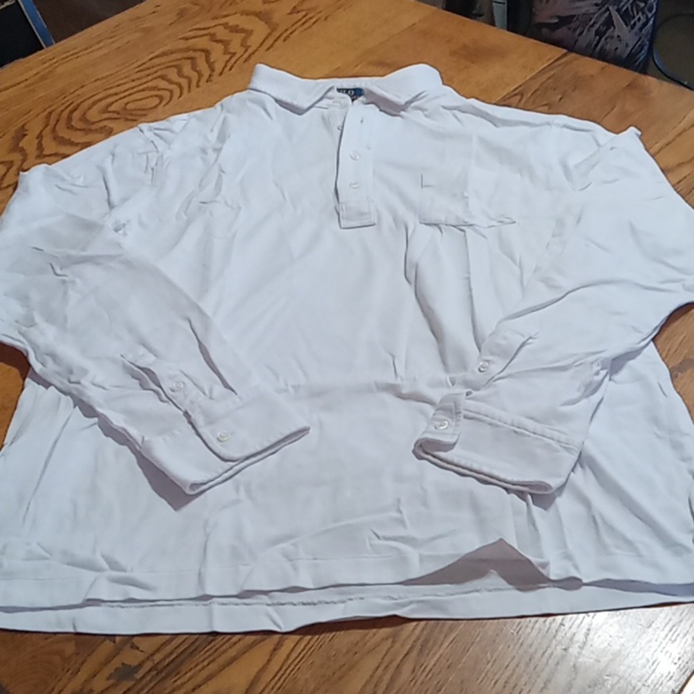 Ralph Lauren Mens Extra Large XL NEW WHITE Long Sleeve NEW Stretch Casual Work